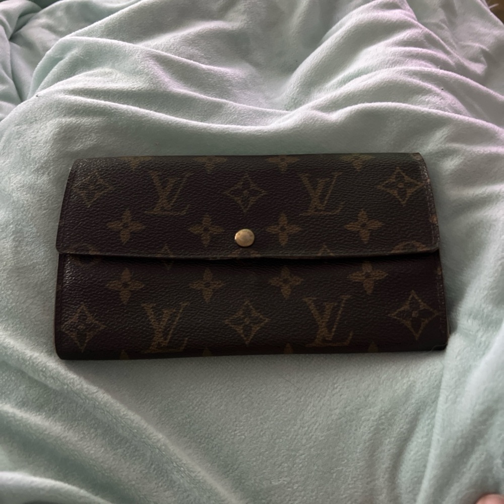 Louis Vuitton Brown and Tan Monogram Sarah Wallet